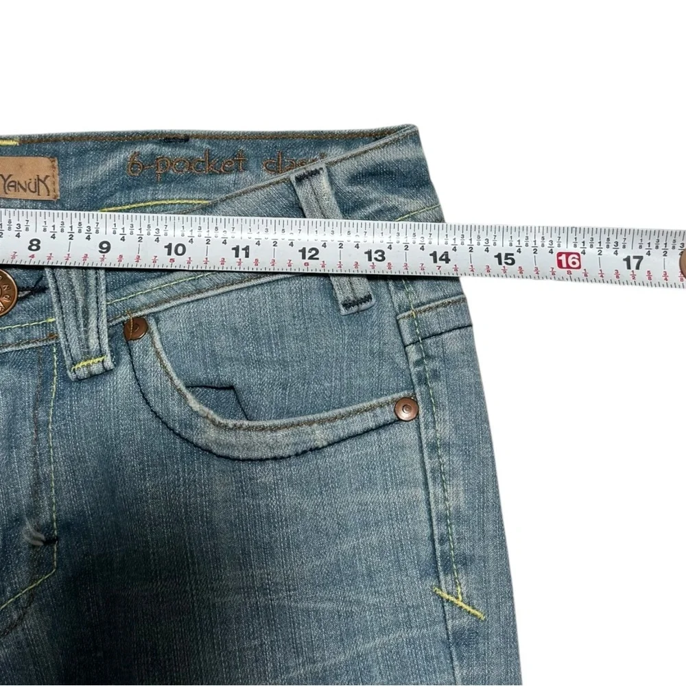 Yanük 6 Pocket Classic USA Made Cotton Blend Patchwork Jeans Womens 25 (27.5x34)